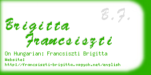 brigitta francsiszti business card